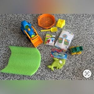 Colorful Kids Toy Set with Blue and Green Accents